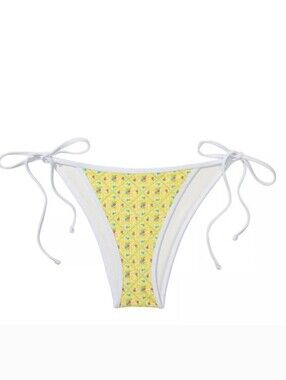 PINK Victoria's Secret Yellow Floral Tie-Side Bikini Bottom